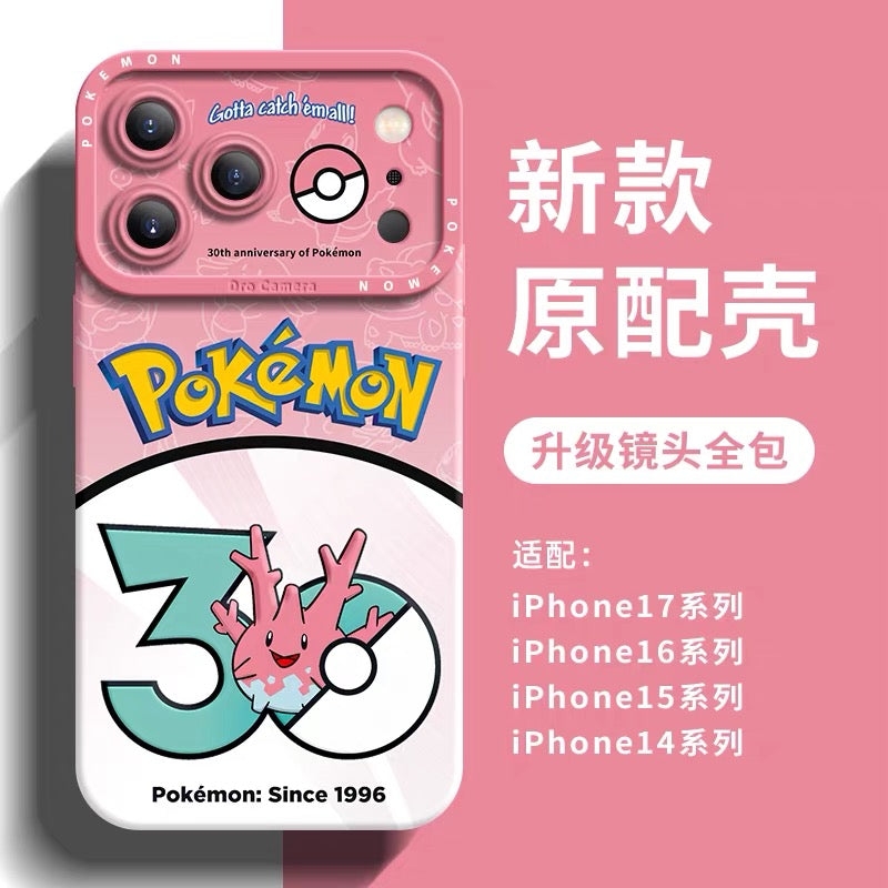 일본 만화 포켓몬 실리콘 케이스 포켓몬 30주년 버전 파트 14 | 루브도, 무우마, 파비코리, 앱솔, 플라이곤, 가재장군, 코산호, 얼음귀신 8가지 스타일 - iPhone Plus SE2 XS XR X 11 12 13 14 15 16 16e 17 17e 18 Pro Pro Max 12 mini 13 mini 케이스