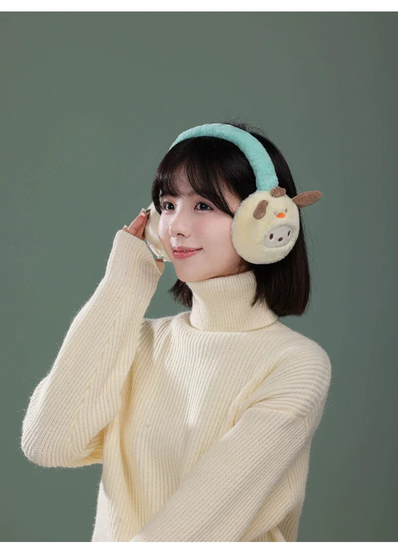 Sanrio Fluffy Earmuffs with Animals friends | My Melody Kuromi Cinnamoroll Pompompurin Pochacco - Headband and Hair Winter Accessory Outfits KawaiiGiftLand