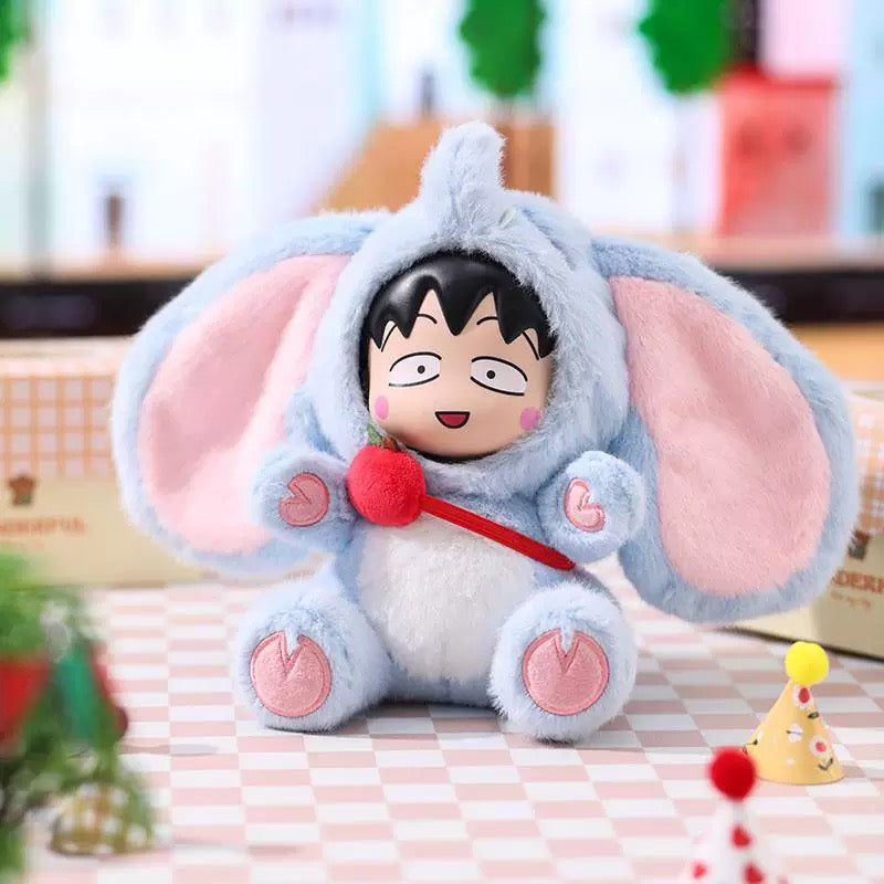 Chibi Maruko Chan Fluffy Animal Part 2 Series Vinyl Plush Doll | Bear Pig Lion Sheep Fox Elephant Dinosaur Lion Dance - Vinyl Face Plush Doll Figure Keychain Collectable Toys Mystery Blind Box