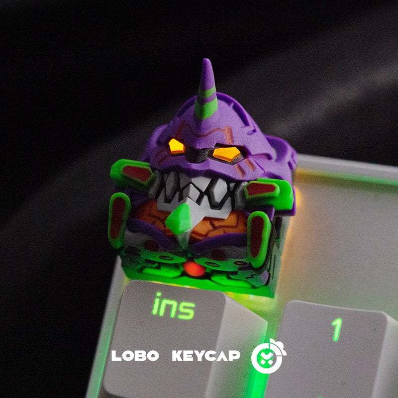 Lobo Keyboard Keycap Evangelion- Original Resin Art Custom Cartoon Cute Keycap for Office Pc Gamer Accessories