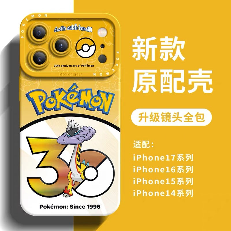 Japanese Cartoon Pokemon Silicone Case Pokemon 30 Anniversary Version Part30 | Morpeko Falinks Walking Wake Dracovish Slither Wing Gouging Fire Raging Bolt Iron Treads Iron Moth 9 Styles - Phone Case Samsung Galaxy S26 S25 S24 S23 FE Ultra Edge
