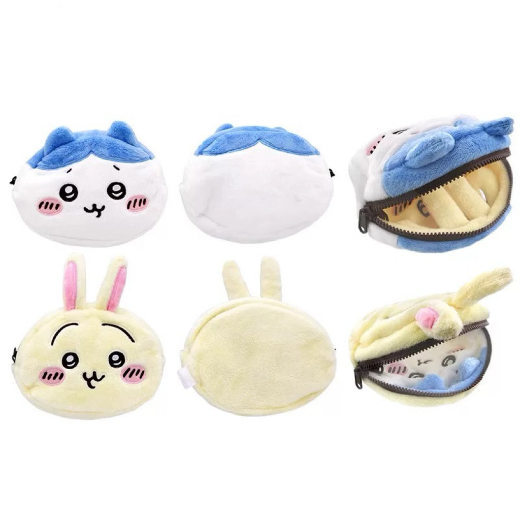 Japanese Cartoon Chiikawa Double Face Make Up Bag | ChiiKawa Hachiware Usagi Momonga Monster - Kawaii Plush Doll Purse Bag KawaiiGiftLand
