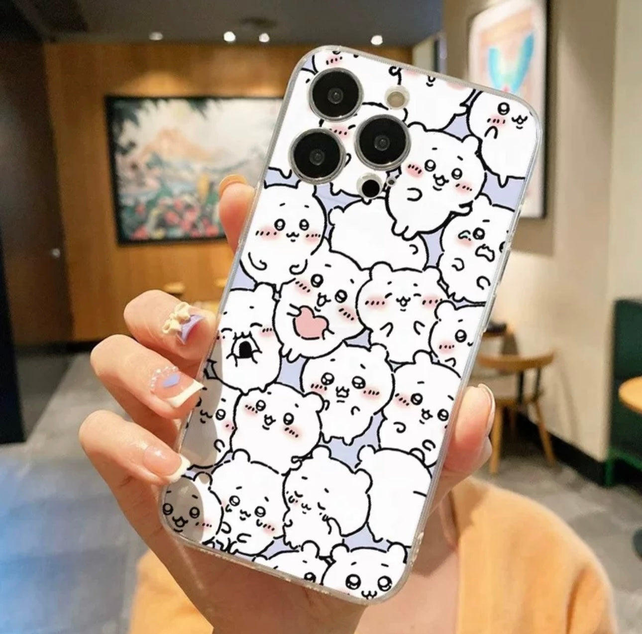 Japanese Cartoon Fun Full Screen ChiiKawa Hachiware Usagi Momonga Rakko - iPhone Case 11 12 13 14 15 Pro Promax KawaiiGiftLand