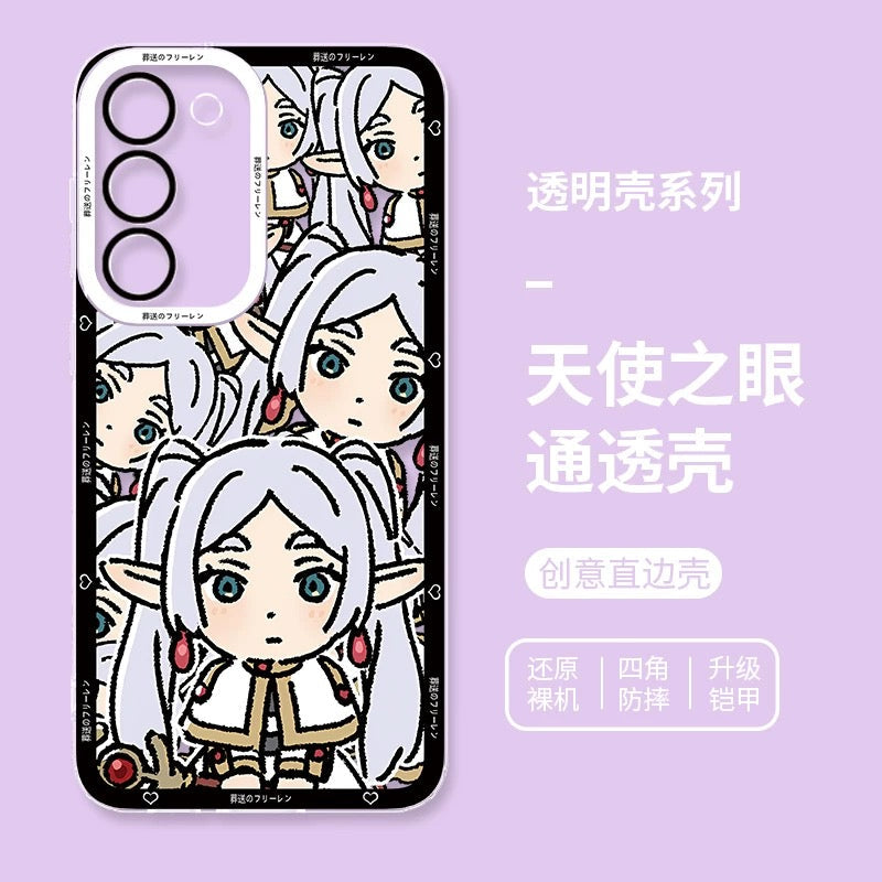 Japanese Anime FRIEREN Cute Drawing Full Screen Style | Frieren Himmel Fern Stark 4 Styles - Phone Case Samsung Galaxy S26 S25 S24 S23 S22 S21 FE Ultra
