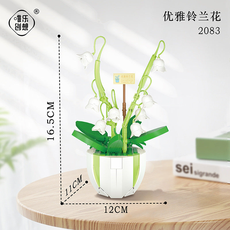 Mini Block Building Flower Dairy | Rose Jasmine Lilybell Daisy Cactus - Tiny Particle Assembly DIY Handmade Gift KawaiiGiftLand