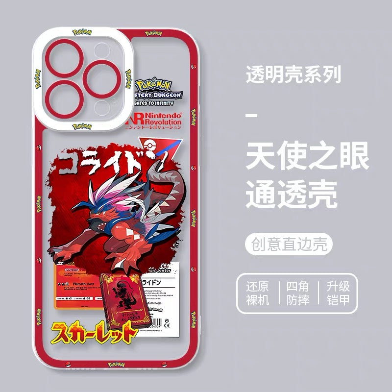 Japan Cartoon Pokemon Game Pixel Version | Miraidon Koraidon - iPhone Case PLUS SE2 XS XR X 11 12 13 14 15 16 16e 17 17e 18 Pro Promax 12mini 13mini