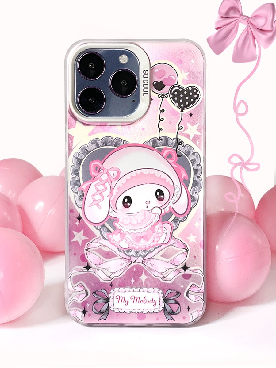 Japanese Cartoon Sanrio Winter Sweet Lolita | My Melody Kuromi Laser - iPhone Case 11 12 13 14 15 16 Pro Promax KawaiiGiftLand
