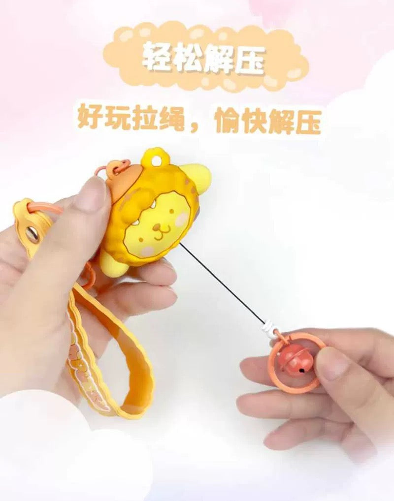 Sanrio Characters Plush Bear Series Keychain with Bell | Hello Kitty My Melody Kuromi Pompompurin Pochacco - Kawaii Item Cute Accessories KawaiiGiftLand