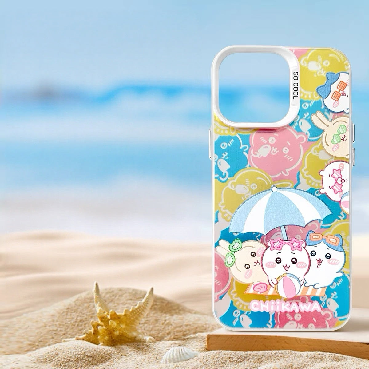 Japanese Cartoon ChiiKawa Summer Beach Time Laser Case | ChiiKawa Hachiware Usagi - Phone Case Samsung Galaxy S26 S25 S24 S23 S22 S21 FE Ultra Edge
