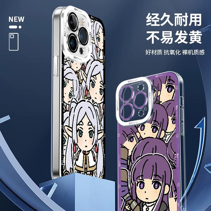Japanese Anime FRIEREN Cute Drawing Full Screen Style | Frieren Himmel Fern Stark 4 Styles - iPhone Case PLUS SE2 XS XR X 11 12 13 14 15 16 16e 17 17e Pro Promax 12mini 13mini
