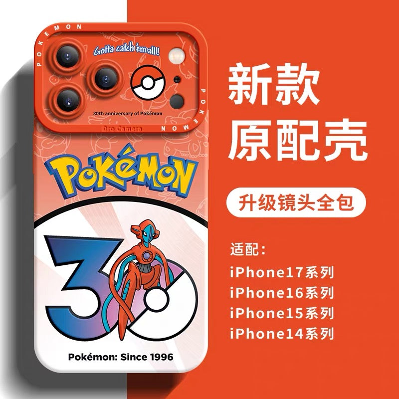 Japanese Cartoon Pokemon Silicone Case Pokemon 30周年記念版 Part19 | ジラーチ トゲキッス レントラー デオキシス ジバコイル ロトム エルフーン チラーミィ 8スタイル - iPhoneケース PLUS SE2 XS XR X 11 12 13 14 15 16 16e 17 17e Pro Promax 12mini 13mini