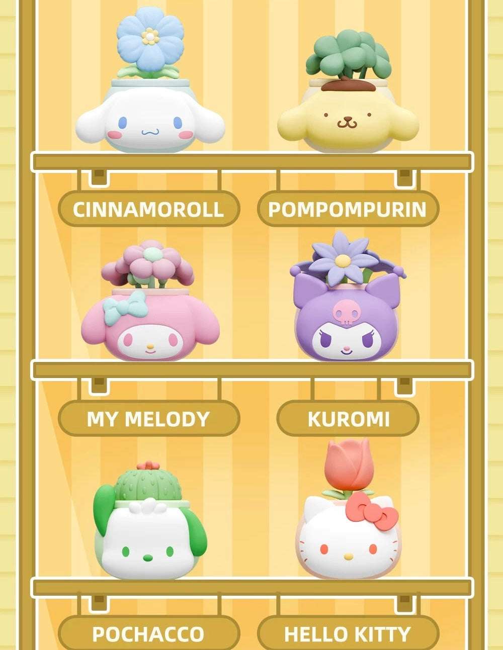 Sanrio Characters Potted Series Of Ornaments | Hello Kitty My Melody Kuromi Cinnamoroll Pompompurin Pochacco - Collectable Toys Kawaii Items