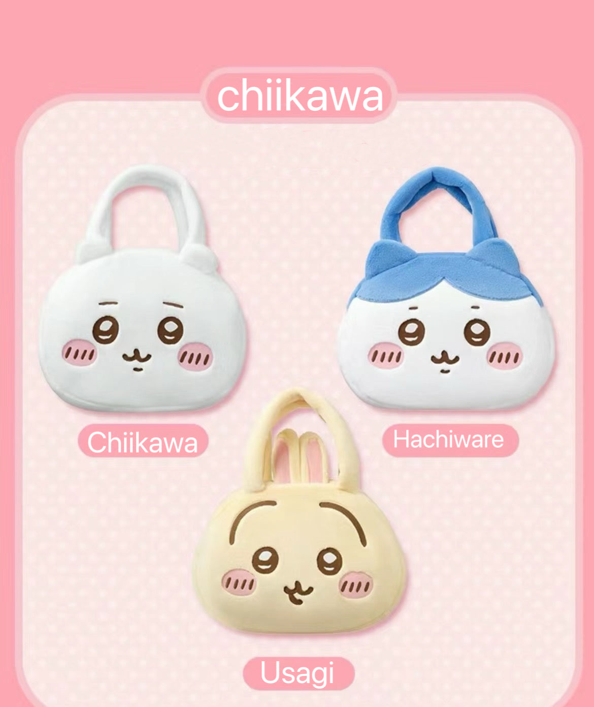 ChiiKawa X Miniso | ChiiKawa Hachiware Usagi Big Head Plush Bag - Kawaii items Room Decoration KawaiiGiftLand