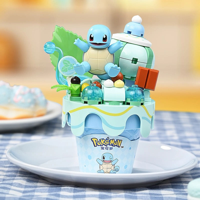 Pokemon Dessert Ice Cream Cone | Pikachu Charmander Squartle Bulbasaur Jigglypuff Eevee - Building Blocks Toy Collections KawaiiGiftLand