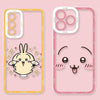 Japanese Cartoon Chiikawa | Usagi Happy Jump & Pink Face - Phone Case Samsung Galaxy S26 S25 S24 S23 S22 S21 FE Ultra Edge