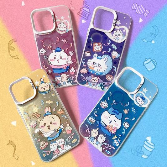 Japanese Cartoon ChiiKawa Cafe Waiter Laser Case | ChiiKawa Hachiware Usagi Momonga - iPhone Case 11 12 13 14 15 16 16e 17 17e 18 Pro Promax
