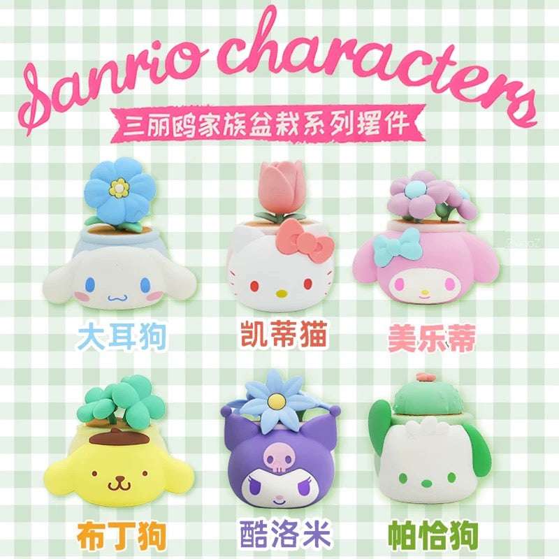Sanrio Characters Potted Series Of Ornaments | Hello Kitty My Melody Kuromi Cinnamoroll Pompompurin Pochacco - Collectable Toys Kawaii Items