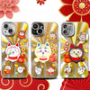 Japanese Cartoon ChiiKawa Folklore Kitsune Gold Laser Case | ChiiKawa Hachiware Usagi Momonga - iPhone Case 11 12 13 14 15 16 16e 17 17e 18 Pro Promax