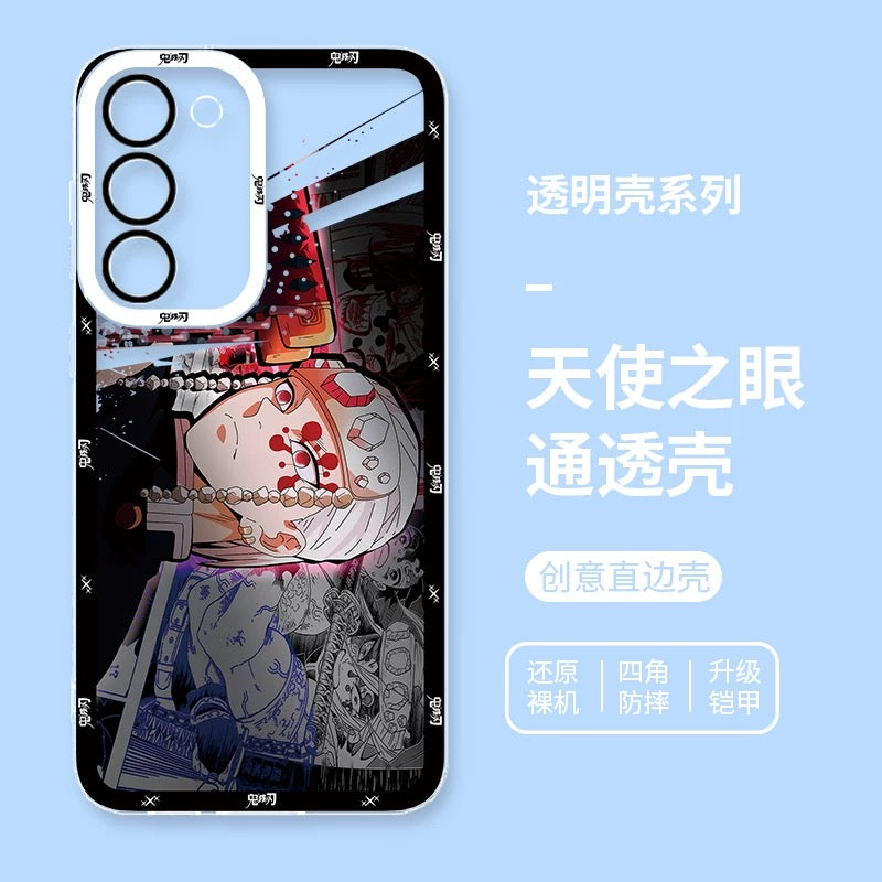 Japanese Anime Kimetsu no Yaiba Demon Slayer Horizontal Version | Kokushibou Tsugikuni Michikatsu Douma Gyoumei Sanemi Kanao Rengoku Uzui Nezuko - Phone Case Samsung Galaxy S26 S25 S24 S23 S22 S21 FE Ultra Edge