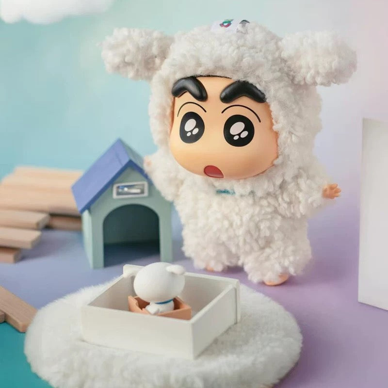 TopToy X Crayon Shin-chan Cosplay Party Part 1 Series Limited | ChocoBi Shiro Action Kamen Buriburi Elephant - Vinyl Face Plush Doll Figure Keychain Collectable Toys Mystery Blind Box