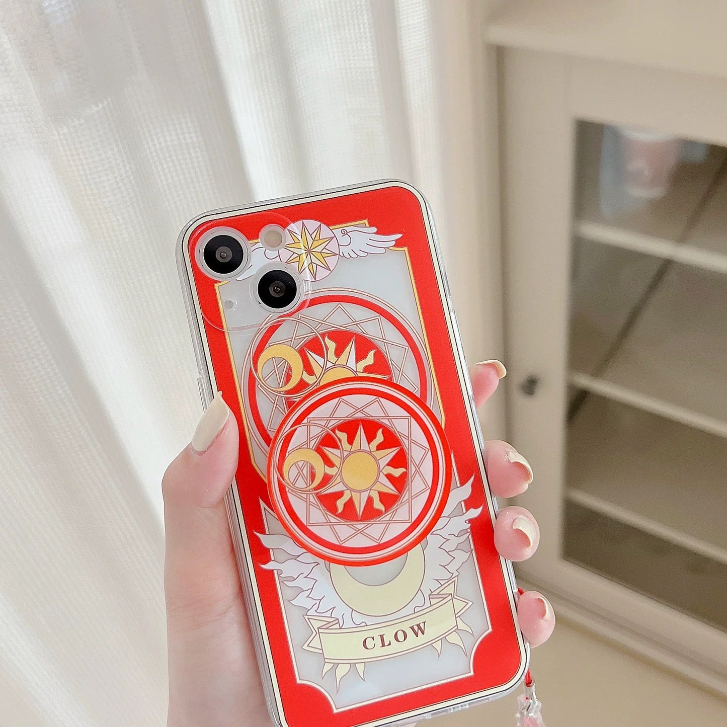 Japanese Cartoon Phone Stand | CardCaptorSakura Blue Clear Sakura Black Clear Clown KawaiiGiftLand