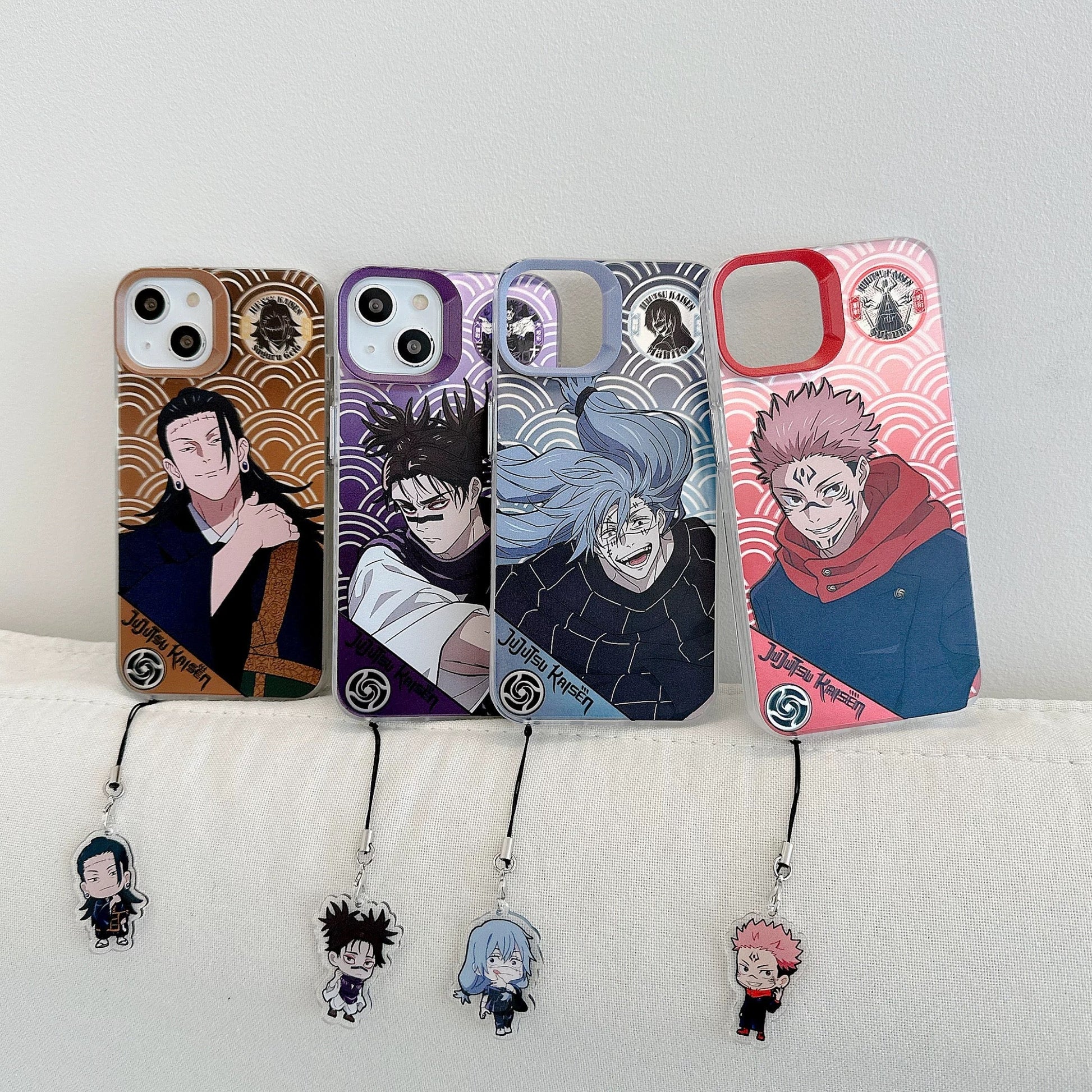 Japanese Anime Jujutsu Kaisen Phone Case with Strap | Yuji Ryomen Sukuna Geto Suguru Choso Mahito - iPhone Case 7 8 PLUS SE2 XS XR X 11 12 13 14 15 16 Pro Promax 12mini 13mini KawaiiGiftLand