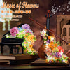 Mini Block Building Music of Flowers | Romantic Violin Piano - with LED Lights DIY Handmade Gift