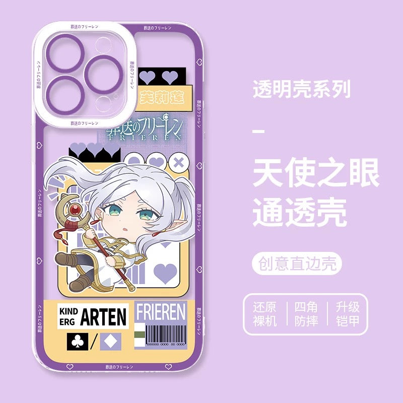 Japanese Anime FRIEREN Anime & Cute Purple Styles | Frieren 4 Styles - iPhone Case PLUS SE2 XS XR X 11 12 13 14 15 16 16e 17 17e Pro Promax 12mini 13mini