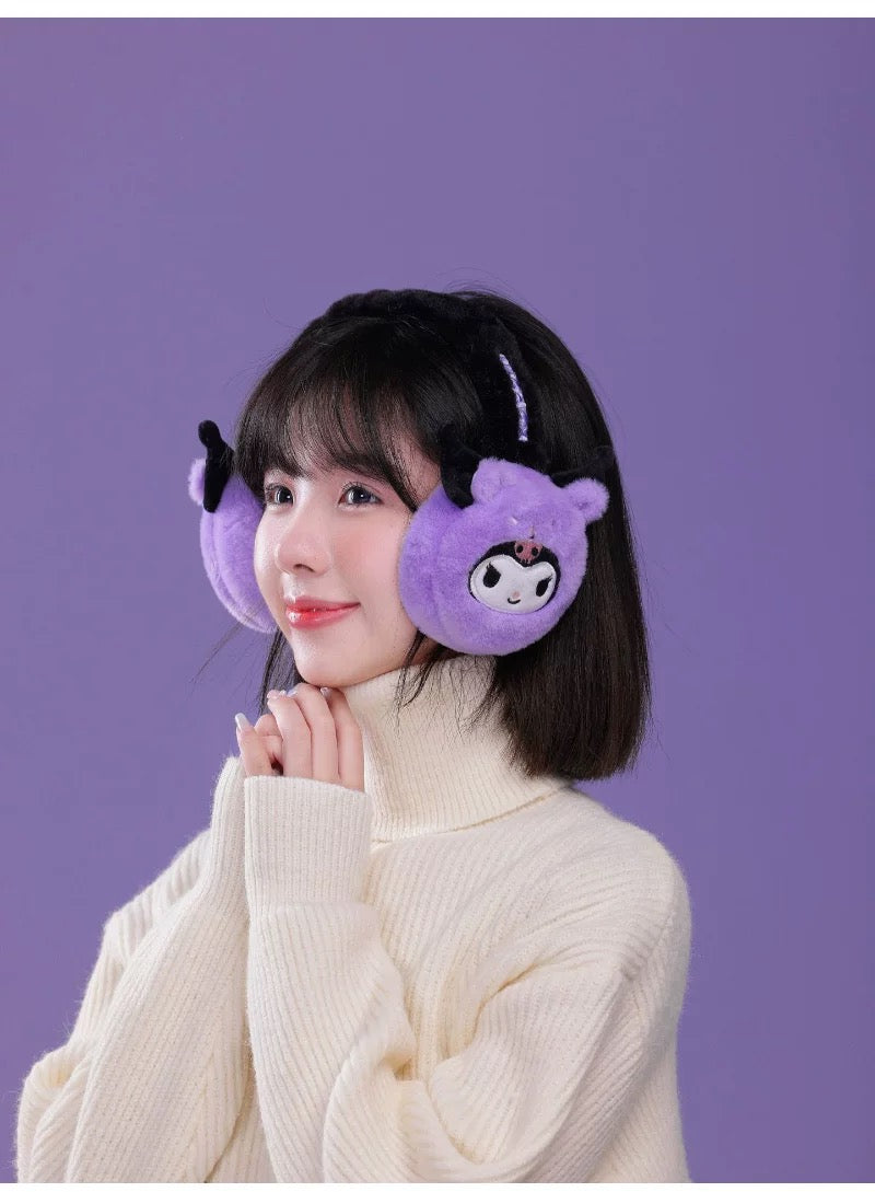 Sanrio Fluffy Earmuffs with Animals friends | My Melody Kuromi Cinnamoroll Pompompurin Pochacco - Headband and Hair Winter Accessory Outfits KawaiiGiftLand