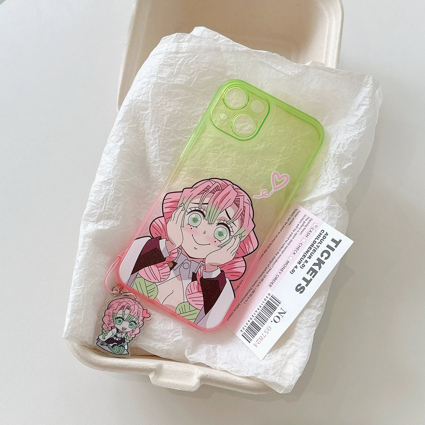 Japanese Anime Kimetsu no Yaiba Demon Slayer| Kanroji Mitsuri Love Hashira - iPhone Case 7 8 PLUS SE2 XS XR X 11 12 13 14 Pro Promax 12mini 13mini KawaiiGiftLand