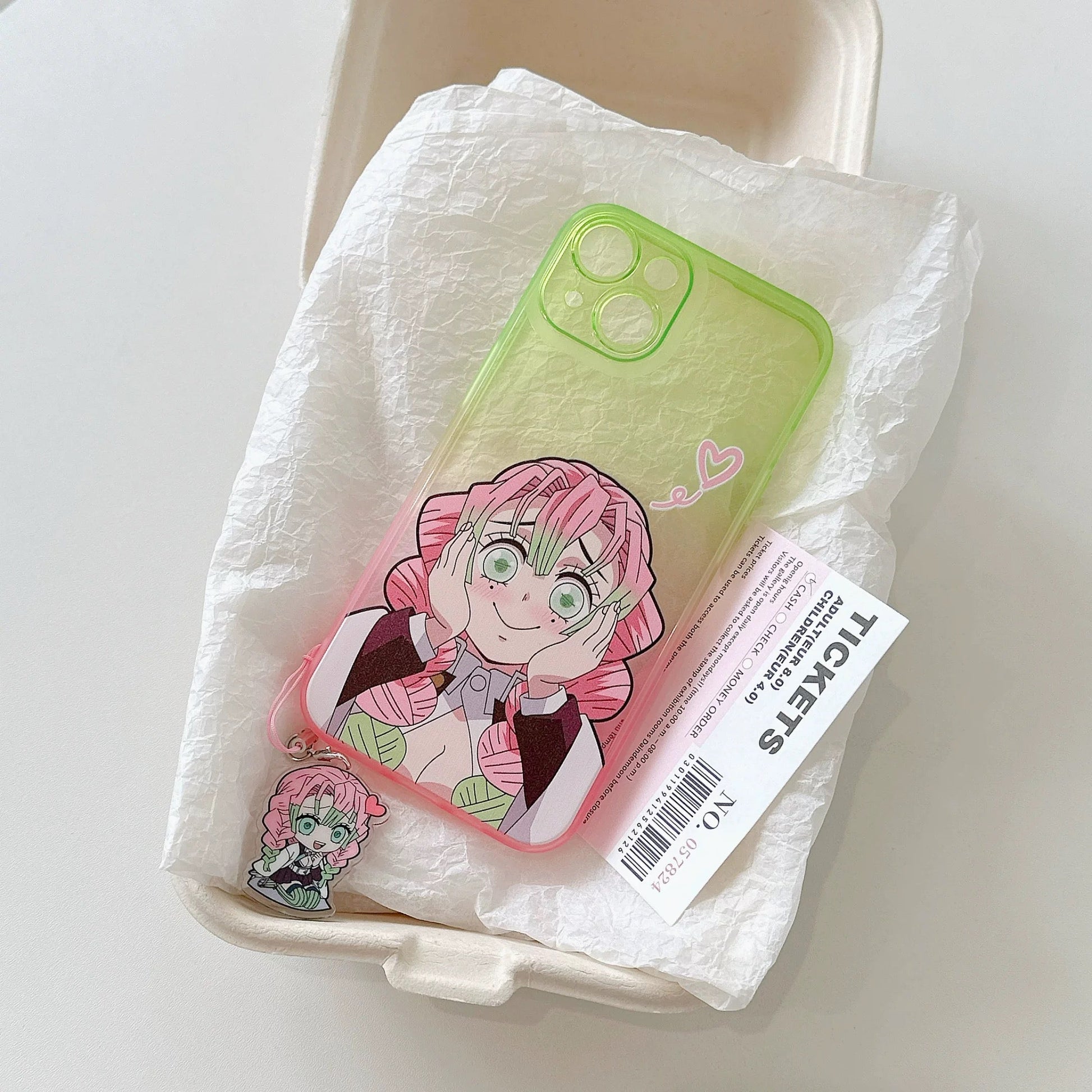 Japanese Anime Kimetsu no Yaiba Demon Slayer| Kanroji Mitsuri Love Hashira - iPhone Case 7 8 PLUS SE2 XS XR X 11 12 13 14 Pro Promax 12mini 13mini KawaiiGiftLand