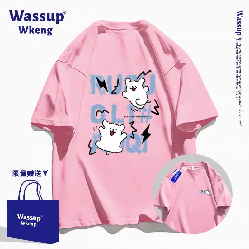 Cute Cartoon Doggie Maltese Puppy Style T-Shirt Series | Run & Jump Front & Back - Kawaii Fashion Items for Child & Adult