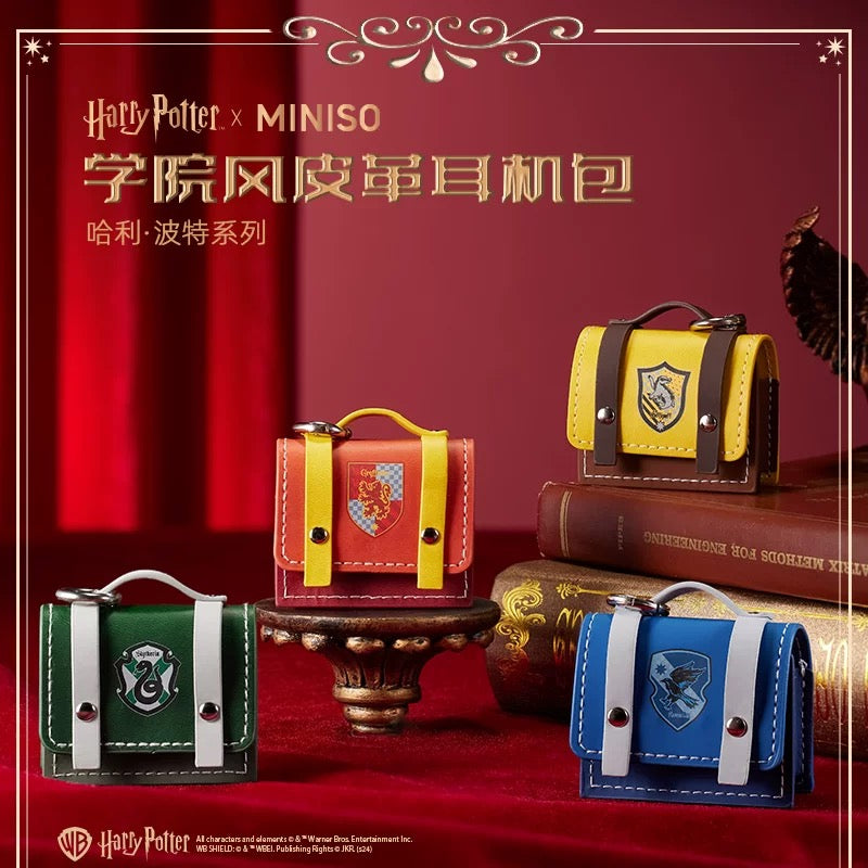 Harry Magical School Wizard Witch X Miniso | Magical School Four Houses Airpods Case Keychain Red Blue Green Yellow - Kawaii items KawaiiGiftLand