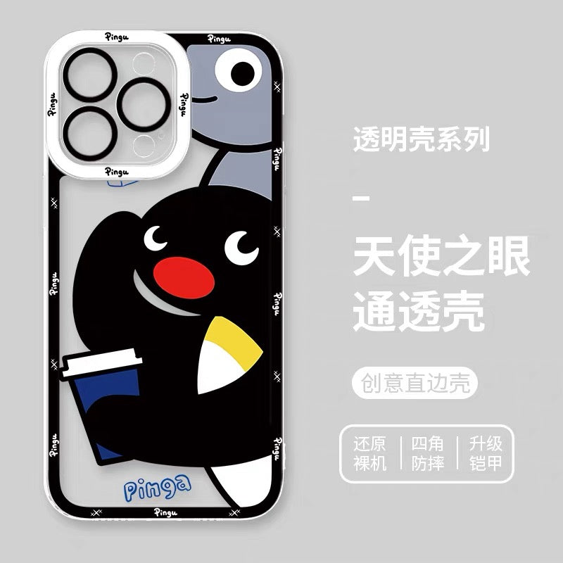 เคสไอโฟนลายการ์ตูนเพนกวินสุดน่ารัก Pingu & Friends 8 สไตล์ สำหรับ iPhone SE2 XS XR X 11 12 13 14 15 16 16e 17 17e Pro Promax 12mini 13mini