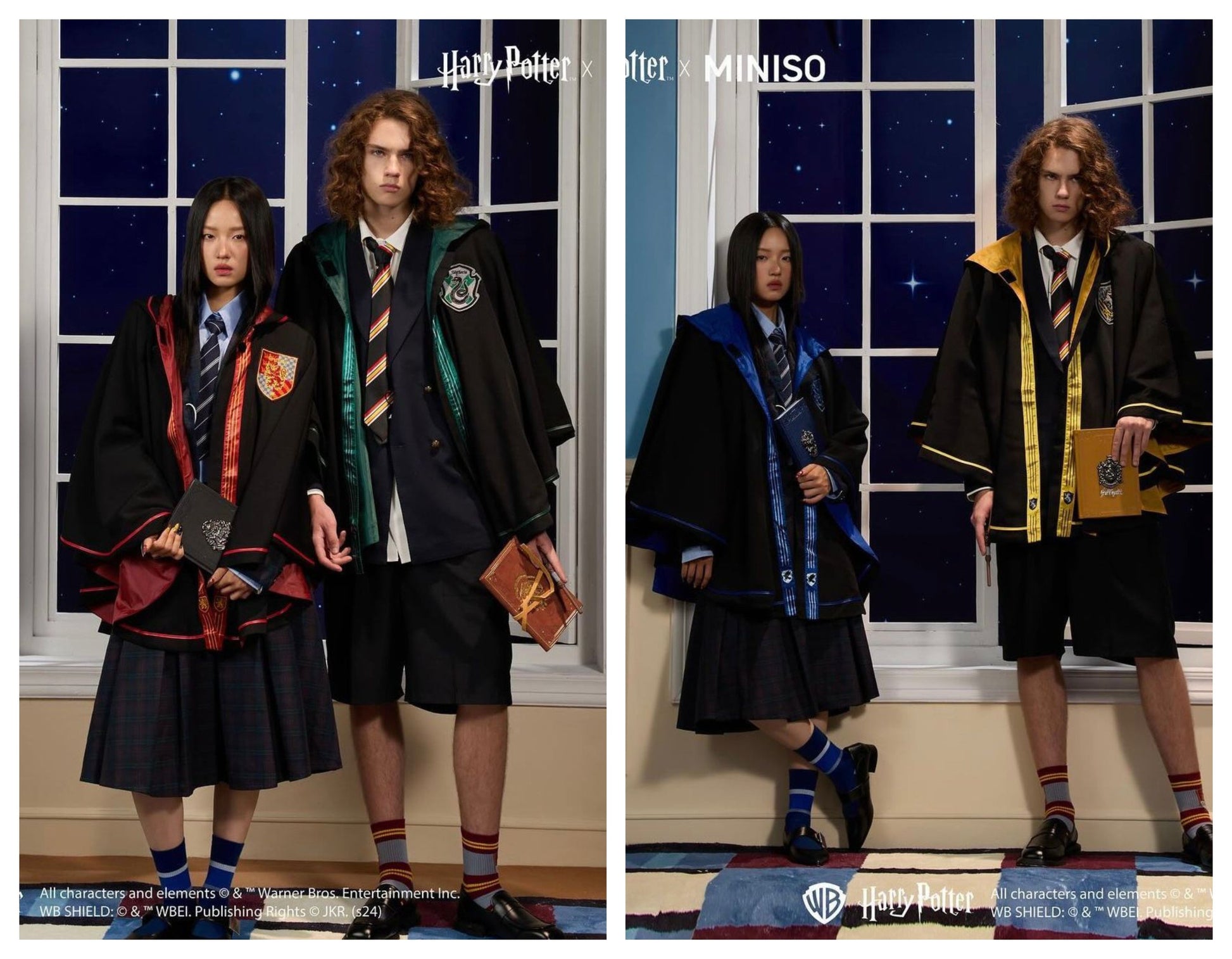 Harry Magical School Wizard Witch X Miniso | Magical School Four Houses Clork Red Yellow Green Blue - Kawaii items KawaiiGiftLand