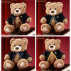 Harry Magical School Wizard Witch X Miniso | School Houses Uniform Robes Terry Bears Red Yellow Green Blue Plush Teddy Bears - Kawaii items Room Decoration