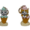 Miniso X Mofusand Ice Cream Series | Mofusand Cat in Ice Cream Cone Costume Cute Plastic Doll Keychain - Kawaii items Room Decoration