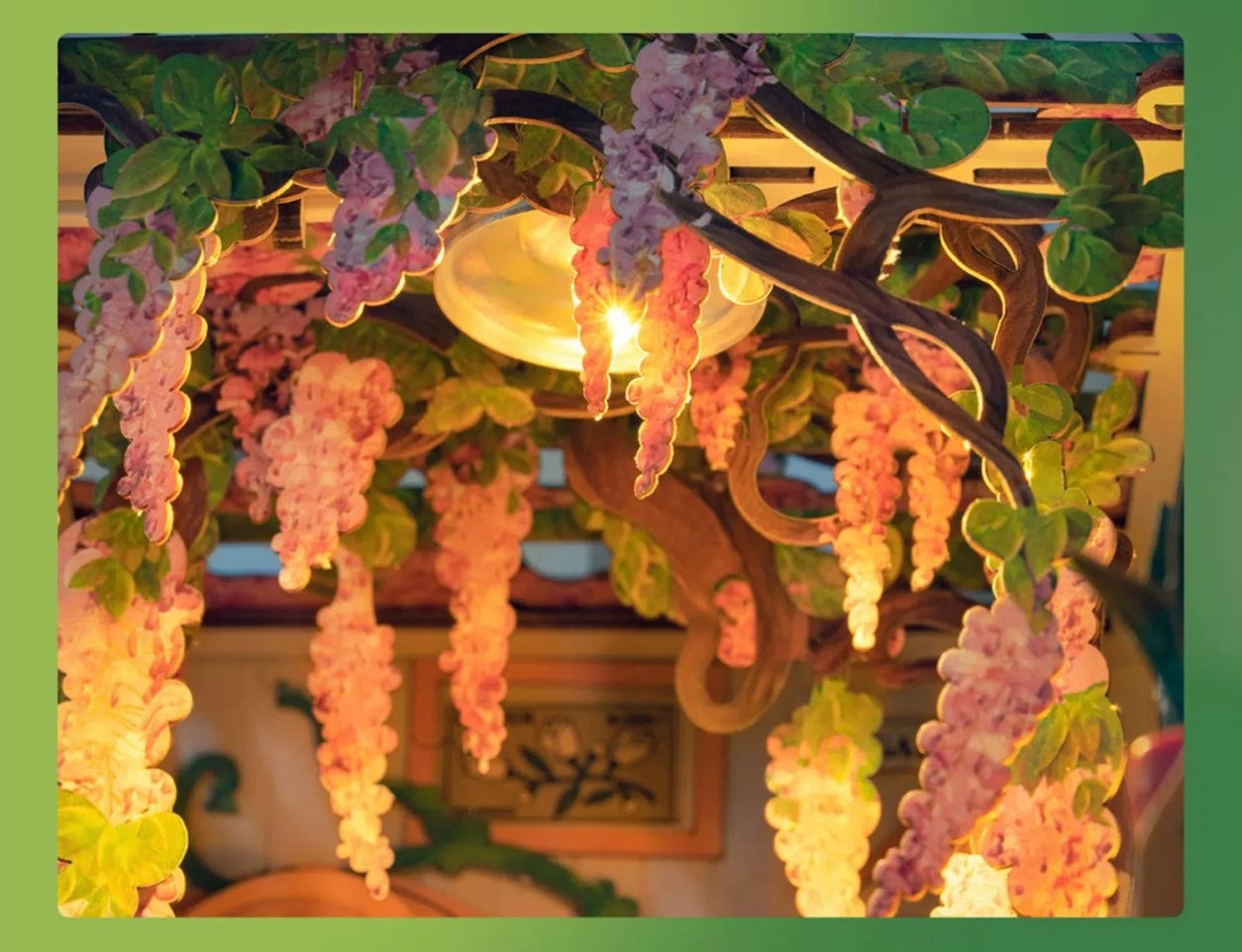 Craft Kits Wooden Booknook & Wonderland | French Flower Garden - DIY Handmade Mini World Miniature Gift with LED Light