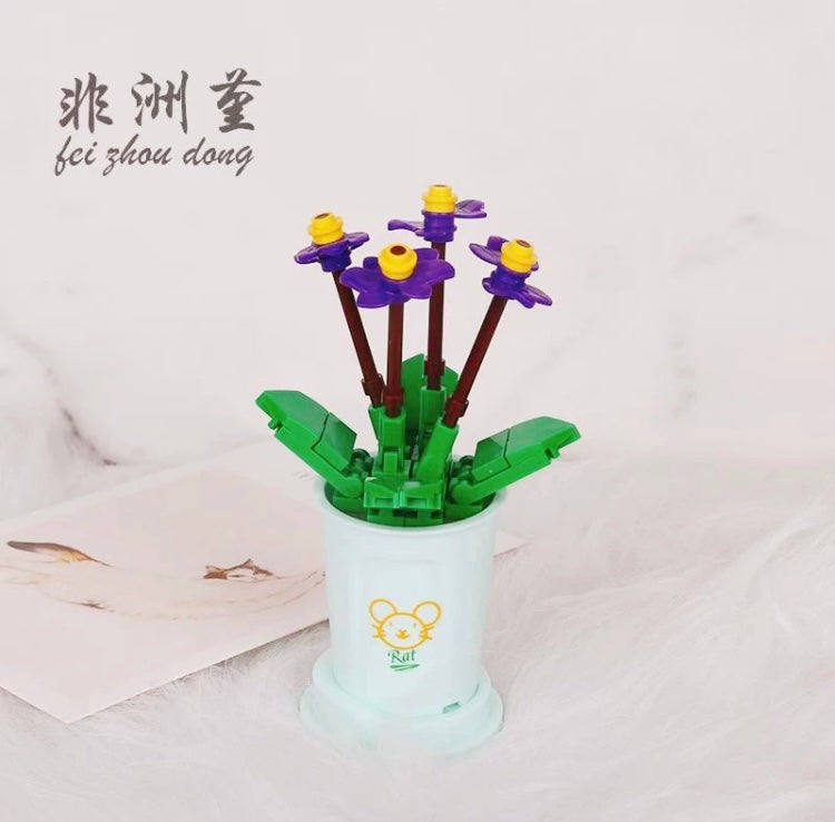 Mini Block Building Potted Plant | The Chinese Zodiac - Tiny Particle Assembly DIY Handmade Gift - KawaiiGiftLand