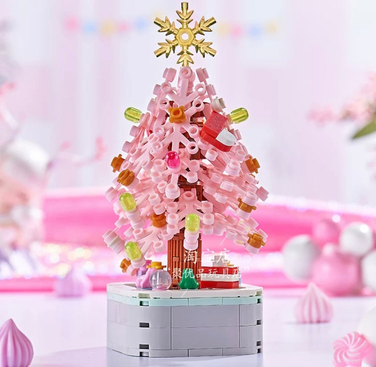 Mini Block Christmas Tree Chinese New Year | Green Pink Xmas Tree Tangerine -  Building Block Christmas Gift DIY Handmade Gift KawaiiGiftLand