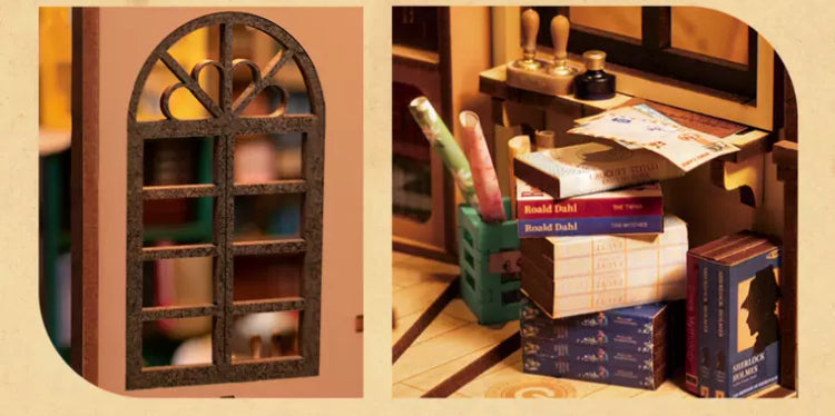 Craft Kits Wooden Booknook & Wonderland | Bookstore - DIY Handmade Mini World Miniature Gift with LED Light