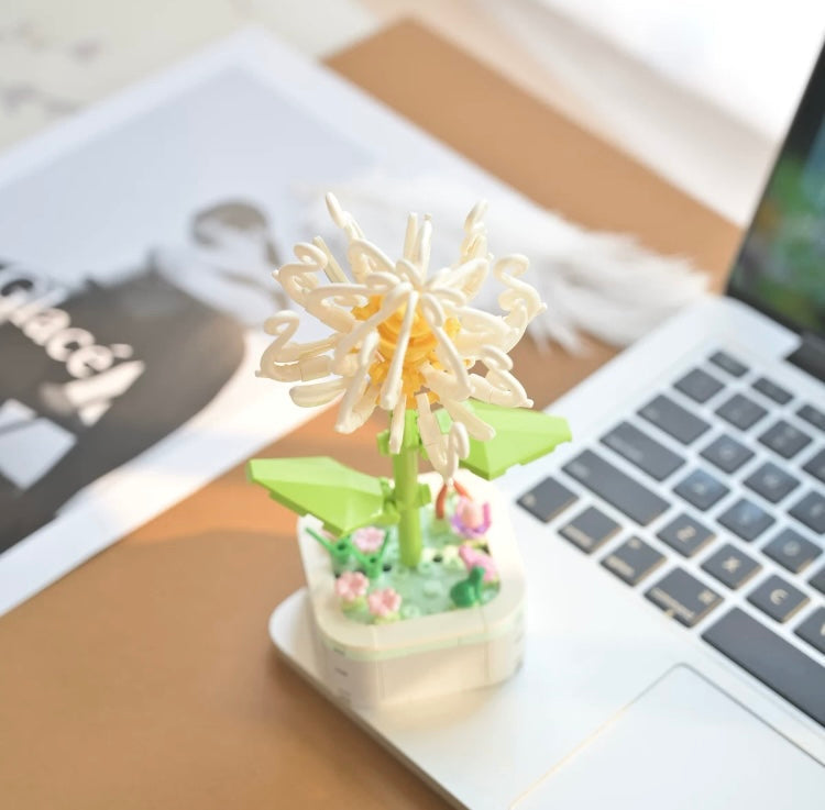 Mini Block Building Flower Series 4 | Peach Blossom Carnation - Tiny Particle Assembly DIY Handmade Gift KawaiiGiftLand