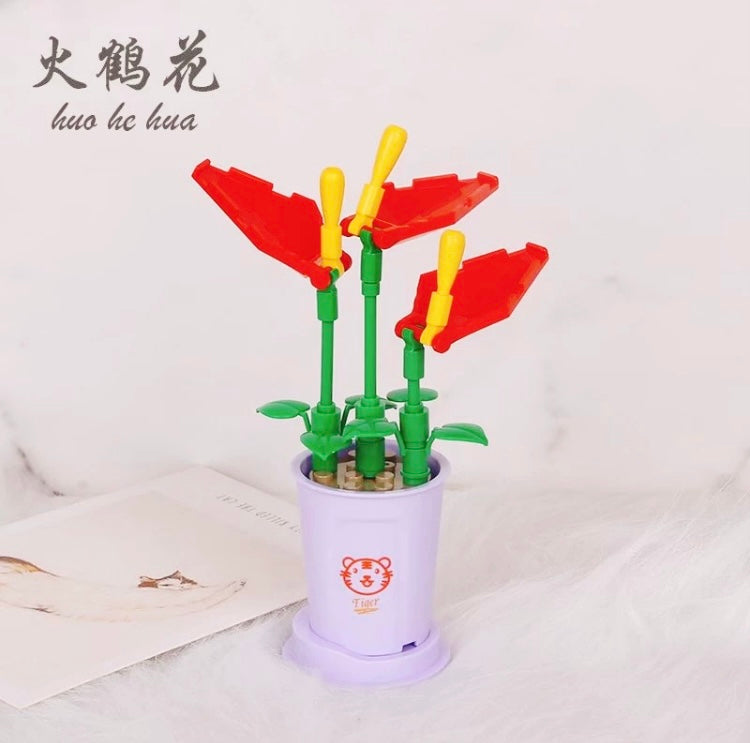 Mini Block Building Potted Plant | The Chinese Zodiac - Tiny Particle Assembly DIY Handmade Gift - KawaiiGiftLand