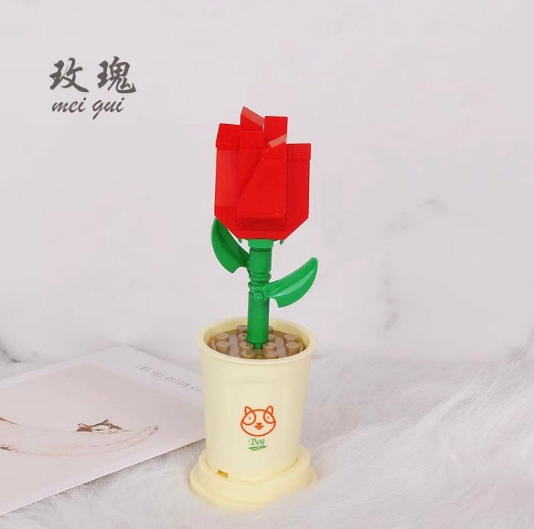 Mini Block Building Potted Plant | The Chinese Zodiac - Tiny Particle Assembly DIY Handmade Gift - KawaiiGiftLand