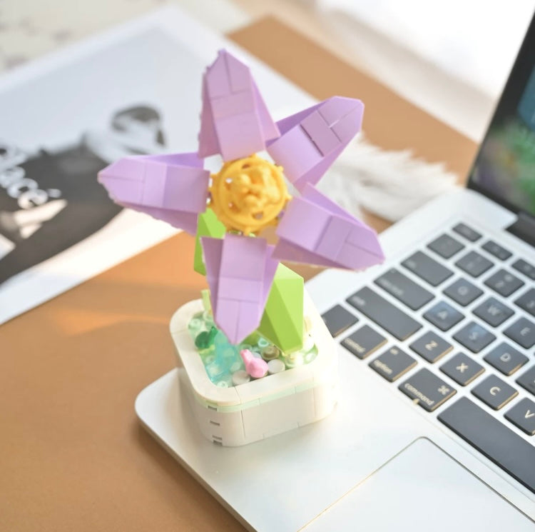 Mini Block Building Flower Series 4 | Peach Blossom Carnation - Tiny Particle Assembly DIY Handmade Gift KawaiiGiftLand