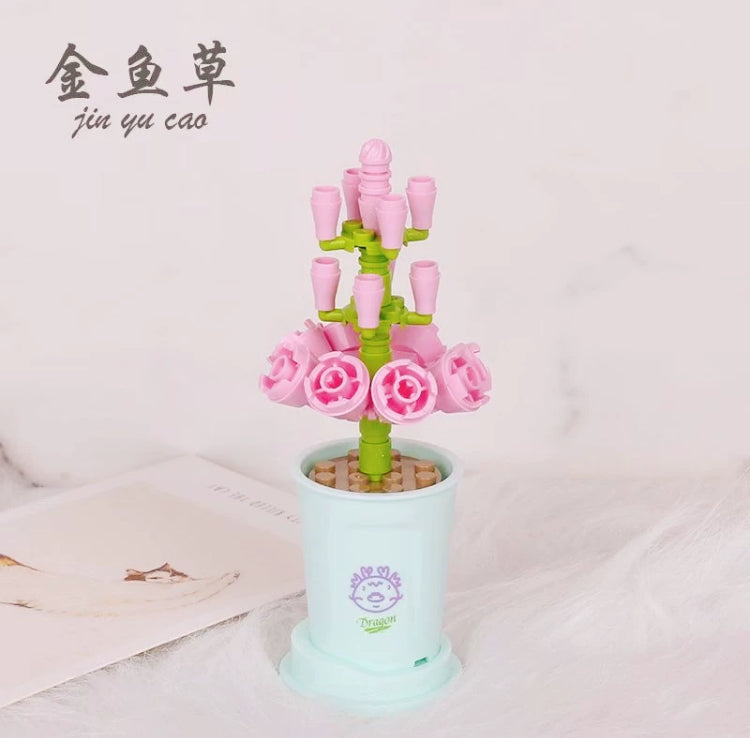 Mini Block Building Potted Plant | The Chinese Zodiac - Tiny Particle Assembly DIY Handmade Gift - KawaiiGiftLand