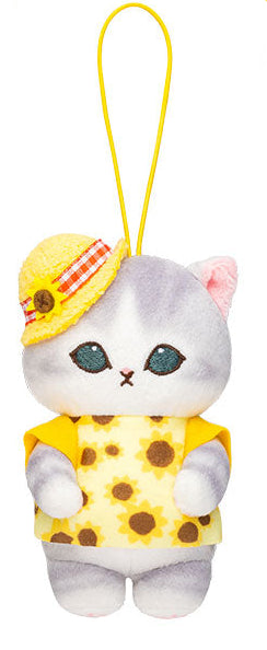 Mofusand | Grey Cat Wearing Sunflower Pants | Phone Case | side view