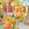 Mini Block Building Romantic Flower Tree House - with LED Lights DIY Valentine Handmade Gift