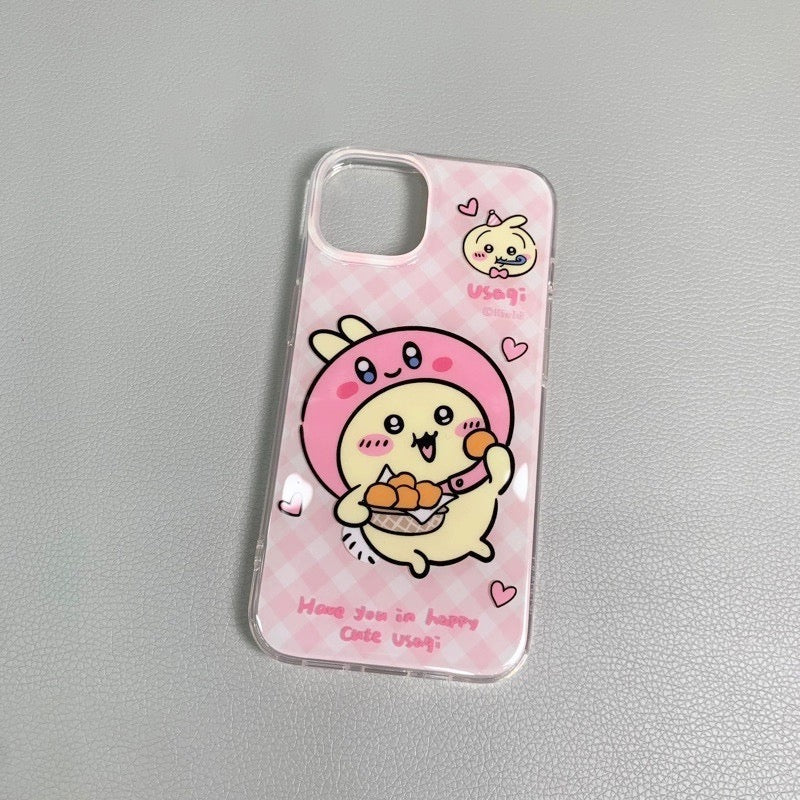 Japanese Cartoon ChiiKawa Hachiware Usagi X Kirby Hangyodon iPhone Case 11 12 13 14 15 Pro Promax KawaiiGiftLand