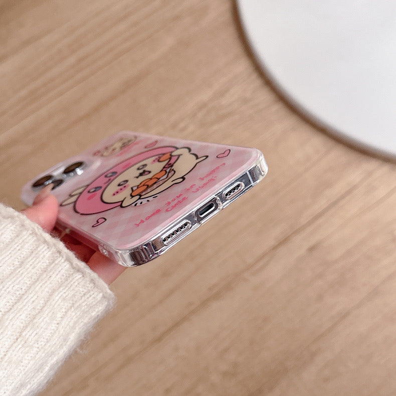 Japanese Cartoon ChiiKawa Hachiware Usagi X Kirby Hangyodon iPhone Case 11 12 13 14 15 Pro Promax KawaiiGiftLand
